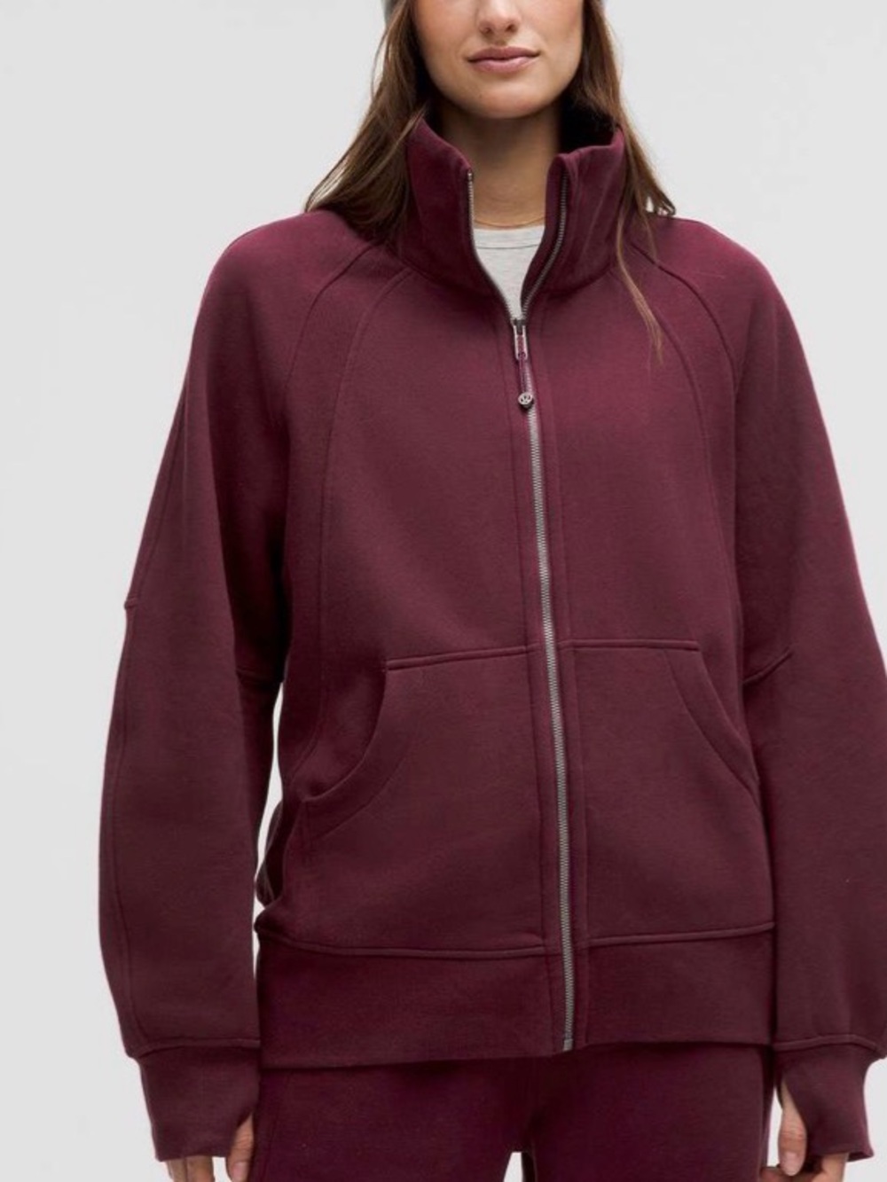 🌺LULULEMON oversized scuba funnel neck full zip GARNET🌺